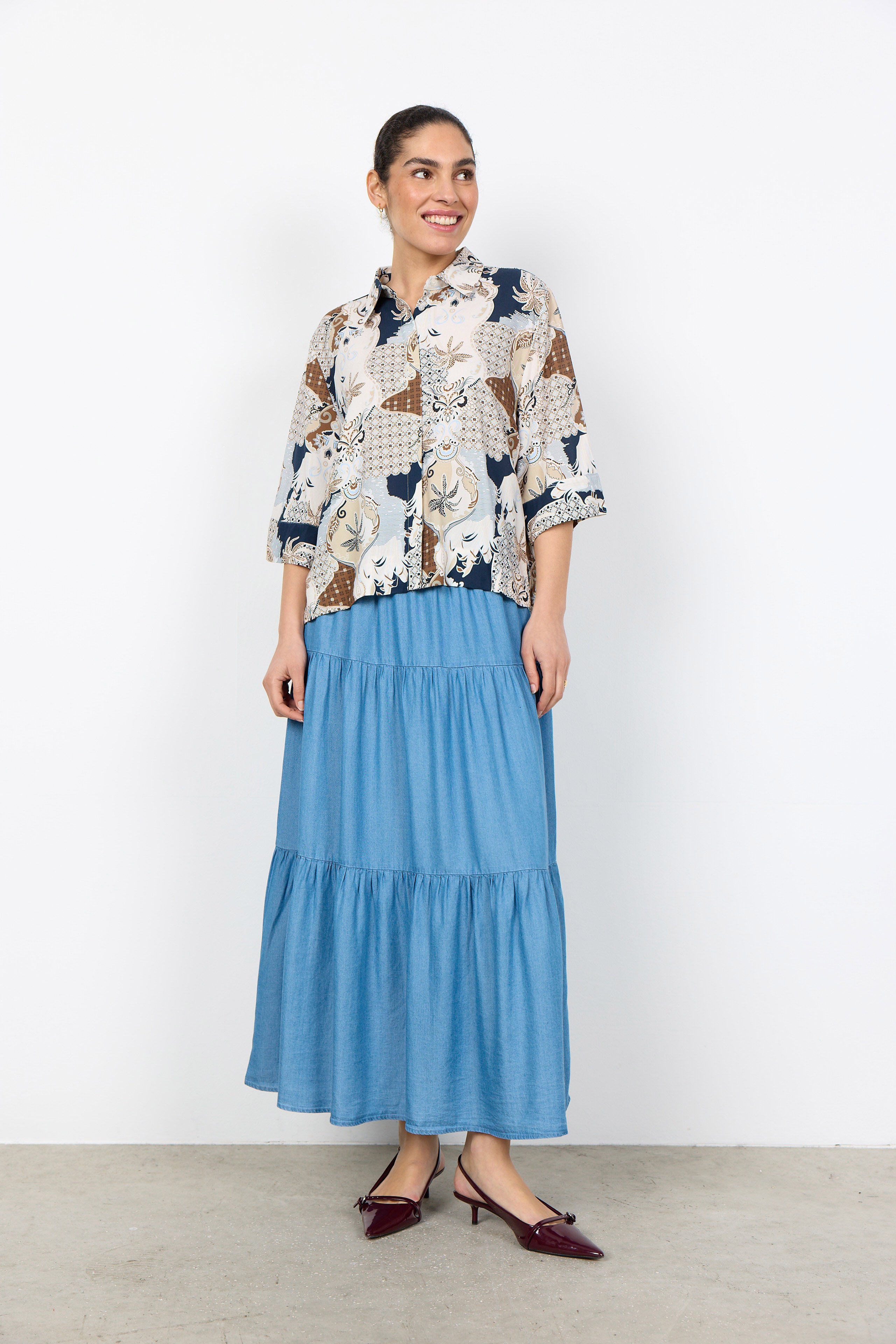 Soya Concept Fenna Shirt - Toffee Combi