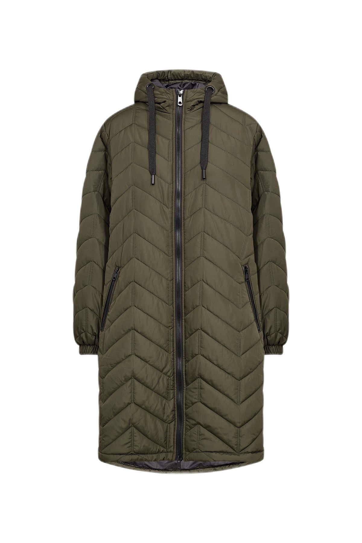 Soya Concept Fenya Longline Puffer Coat - Forest Night