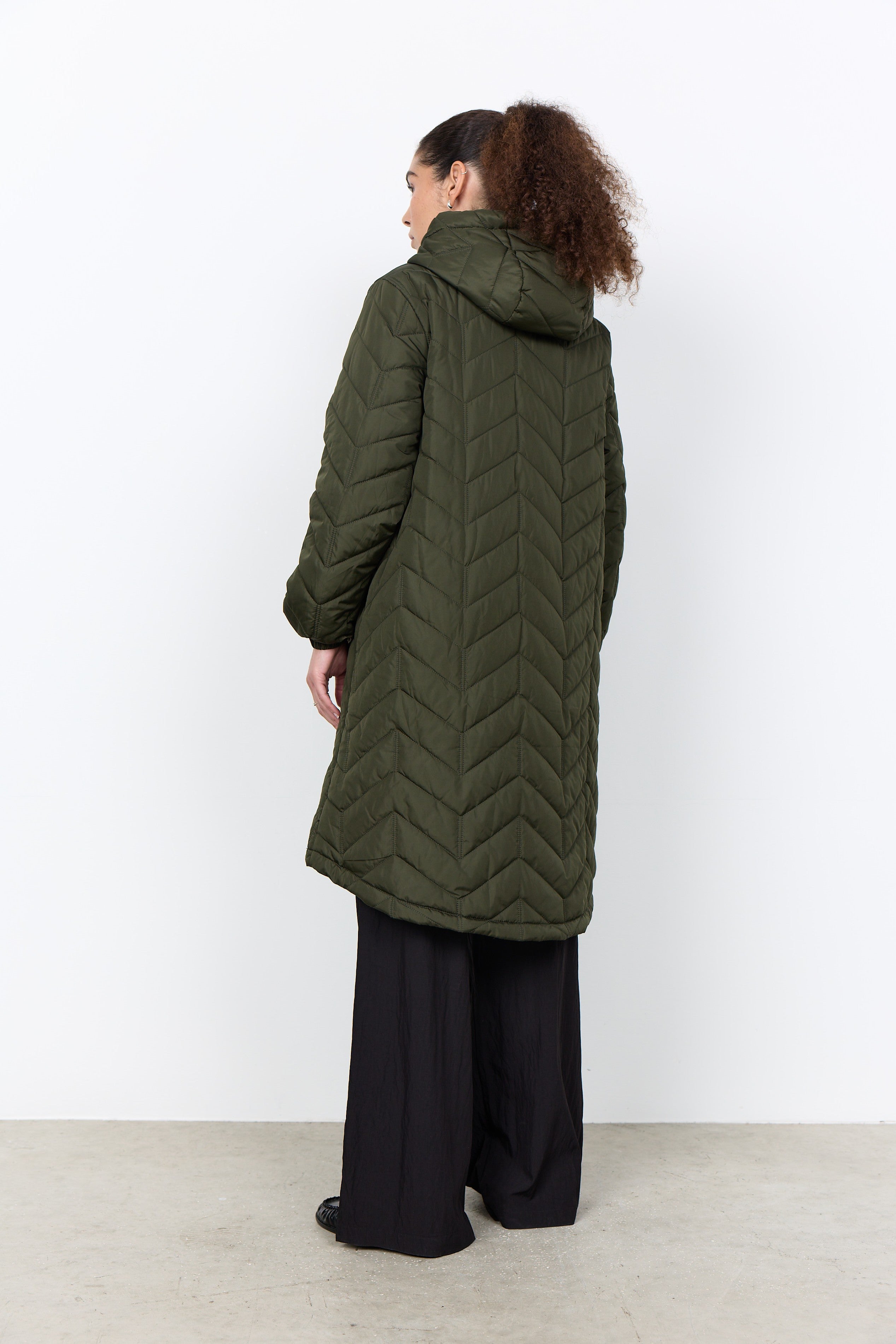 Soya Concept Fenya Longline Puffer Coat - Forest Night