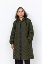 Soya Concept Fenya Longline Puffer Coat - Forest Night