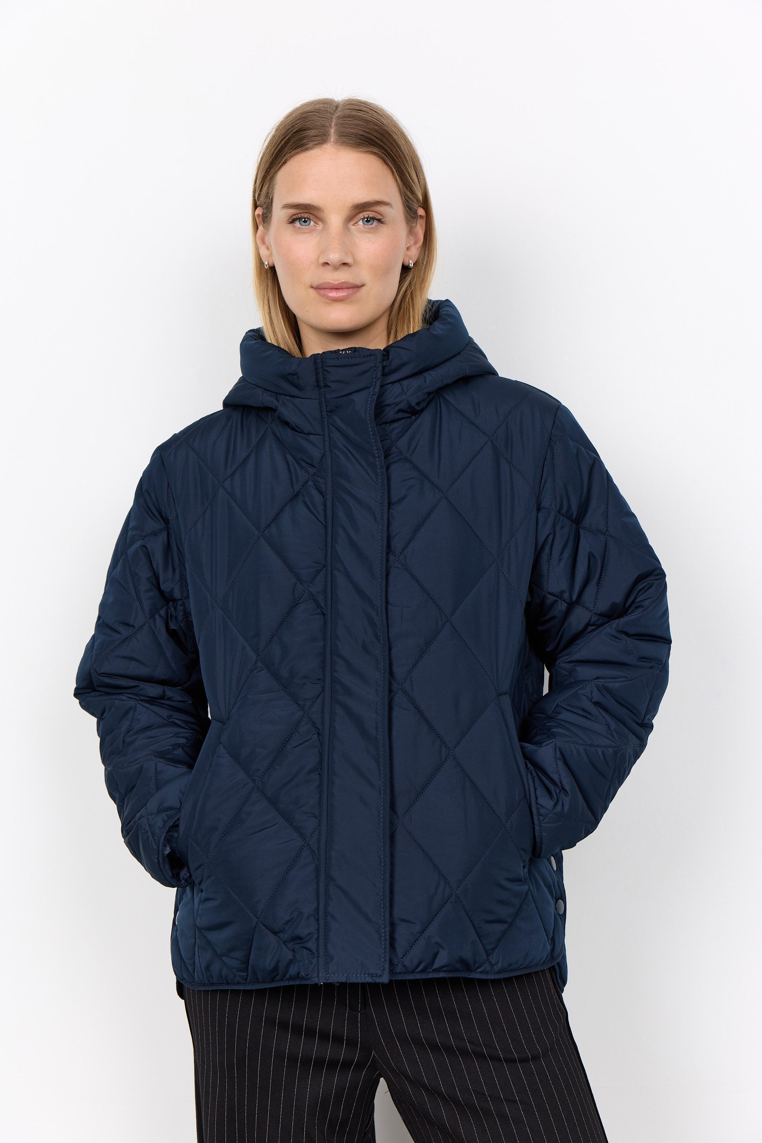 Soya Concept Fenya Quilted Coat - Navy