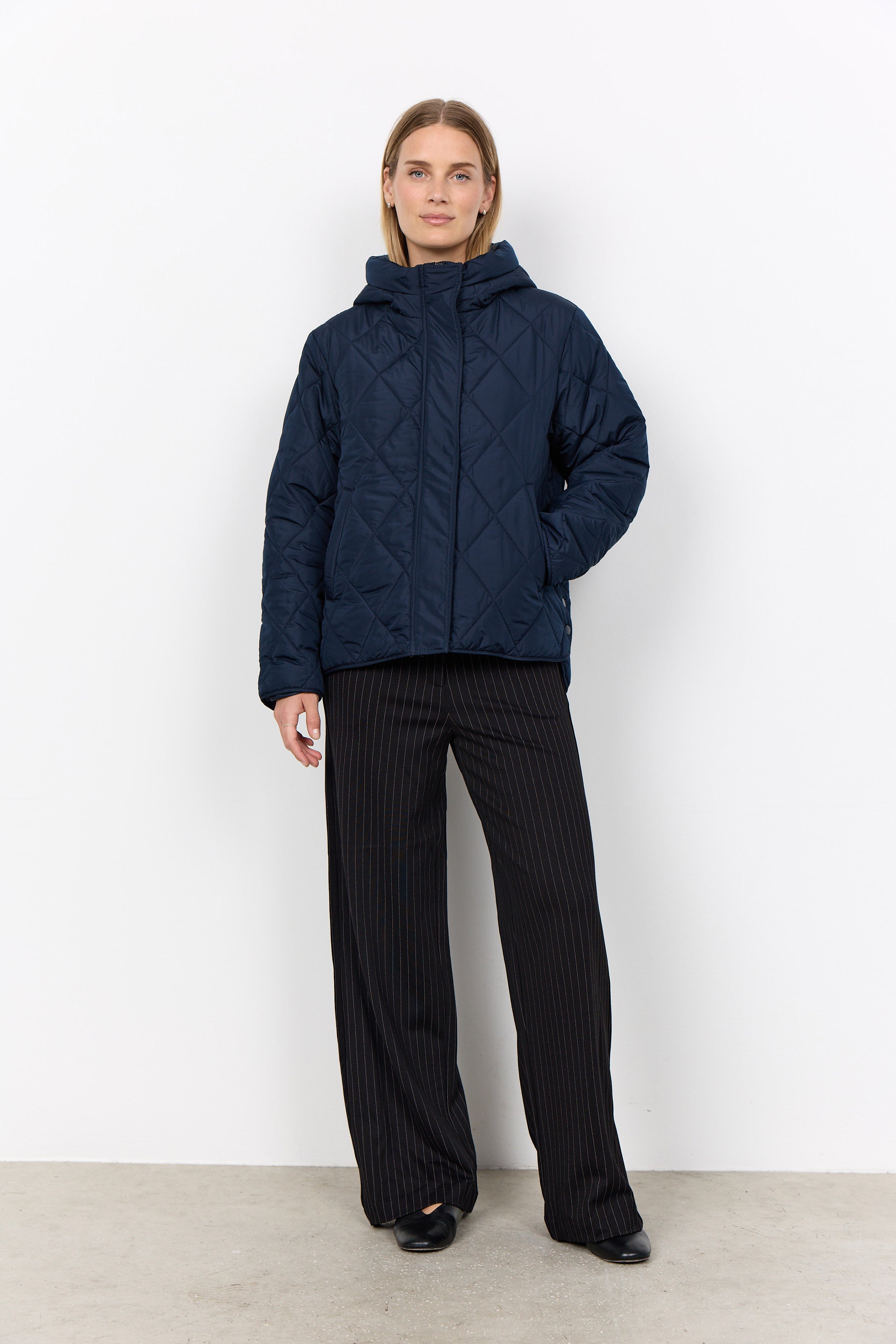 Soya Concept Fenya Quilted Coat - Navy