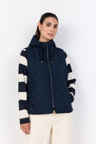 Soya Concept Fenya Quilted Hooded Gilet - Navy