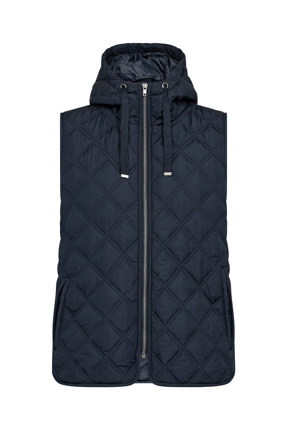 Soya Concept Fenya Quilted Hooded Gilet - Navy