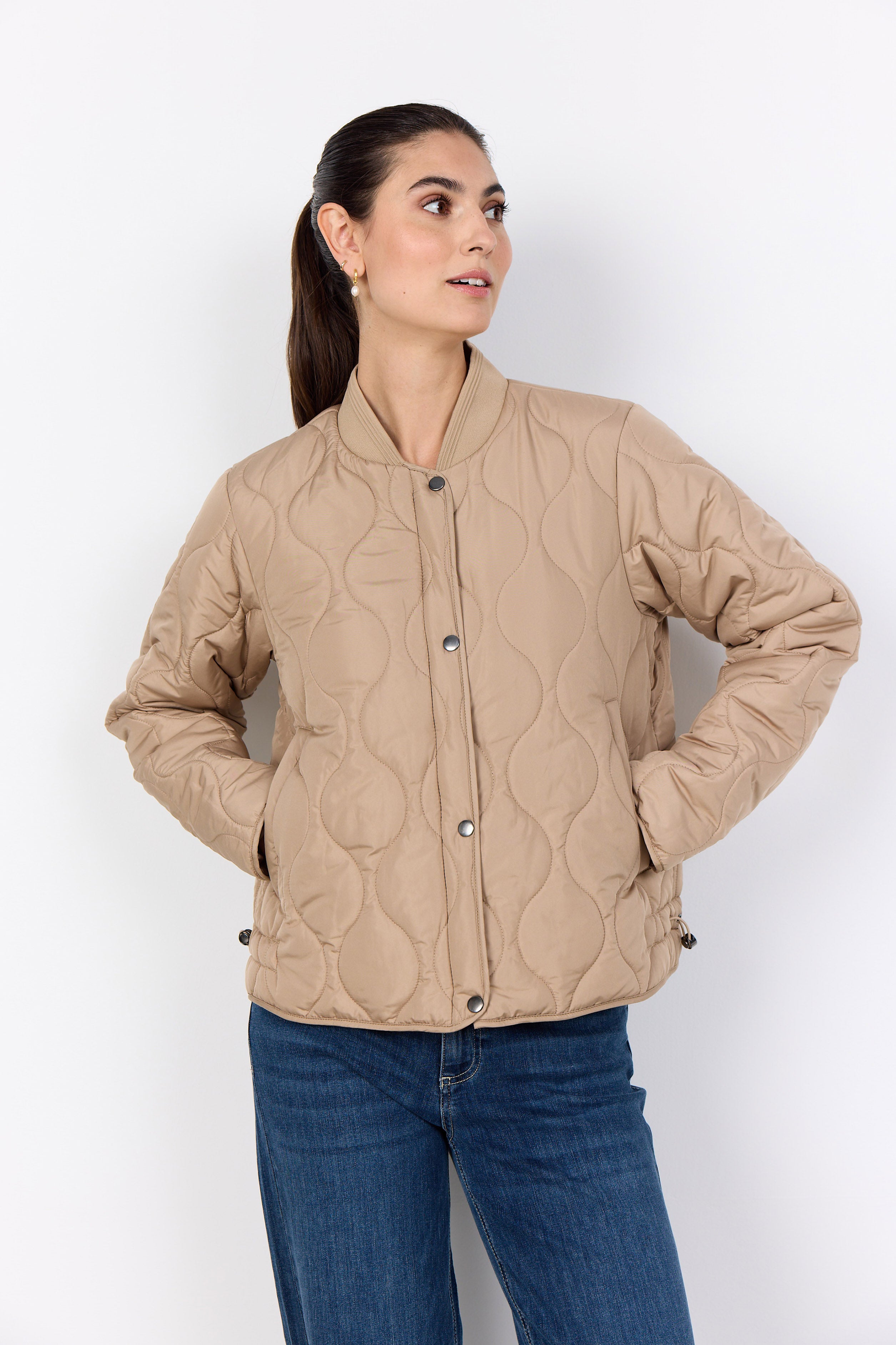 Soya Concept Fenya Short Quilted Jacket - Camel