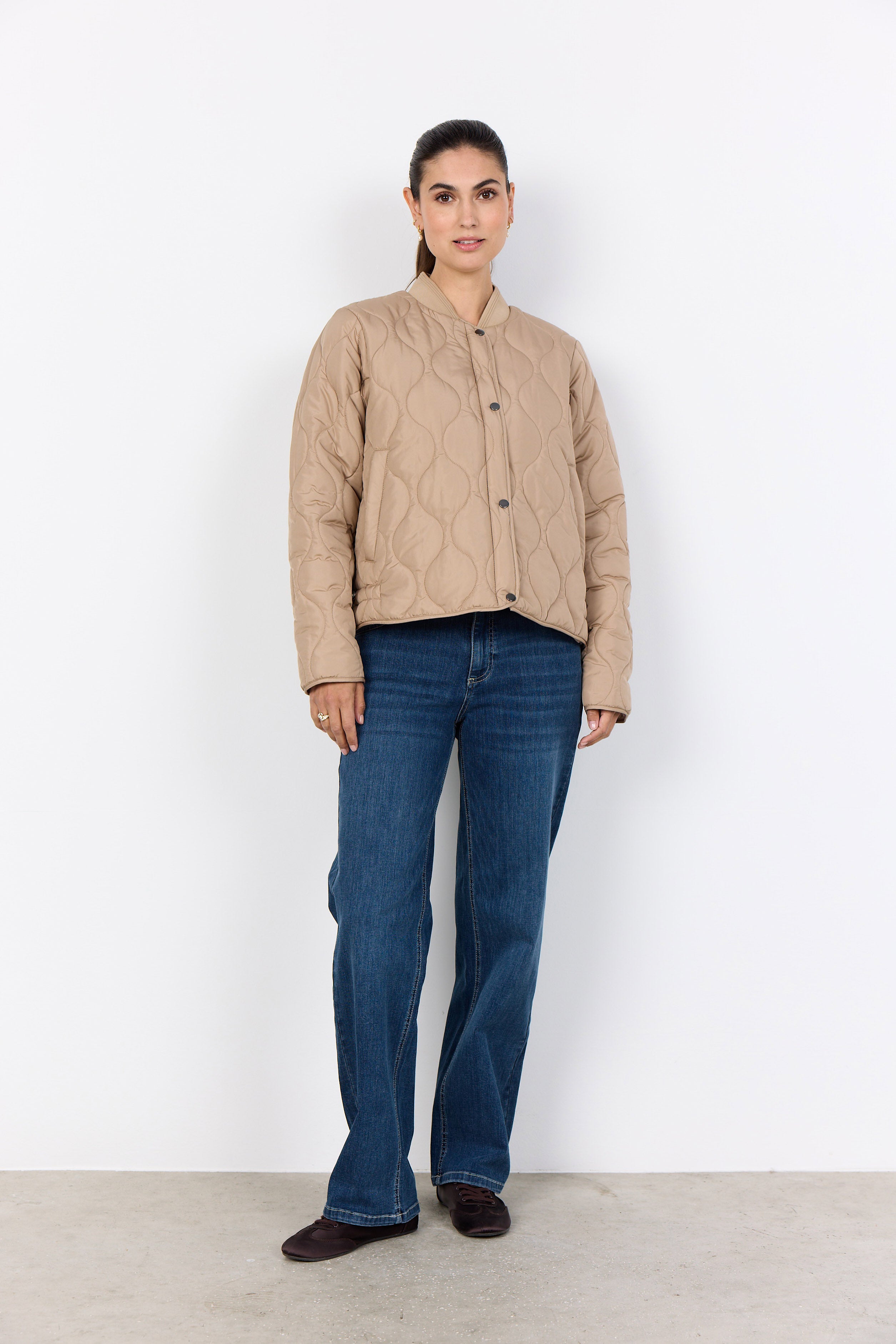 Soya Concept Fenya Short Quilted Jacket - Camel