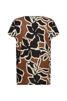 Soya Concept Fiola Linen Blend T-Shirt- Toffee Combi