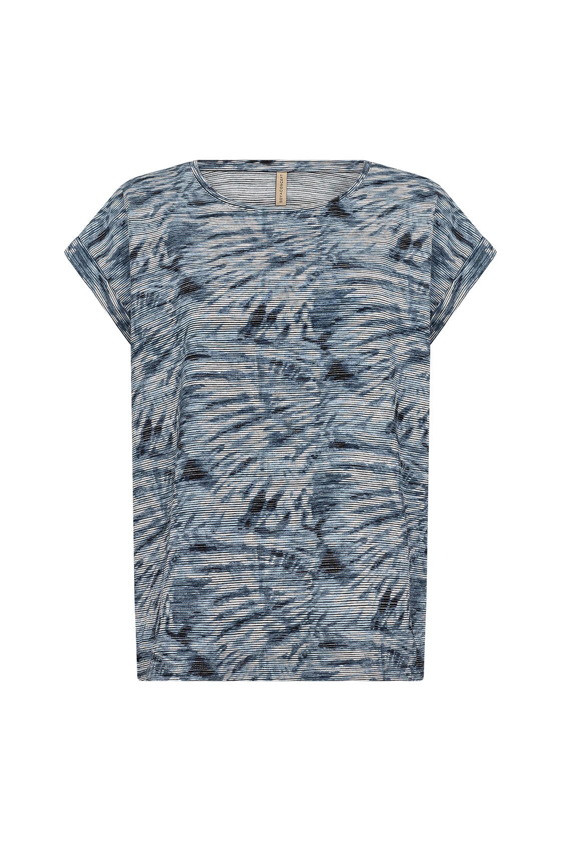 Soya Concept Galina Printed T-Shirt - Air Blue Combi