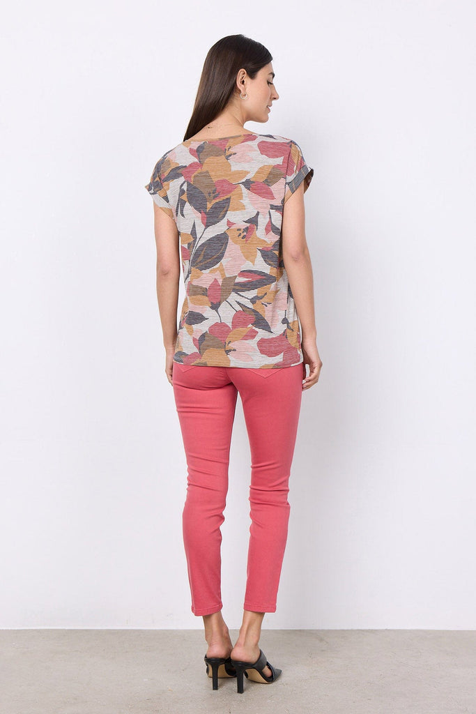 Soya Concept Galina Printed T-Shirt - Berry Combi