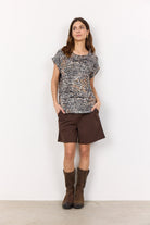 Soya Concept Galina Printed T-Shirt - Hot Fudge Combi