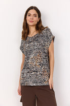 Soya Concept Galina Printed T-Shirt - Hot Fudge Combi