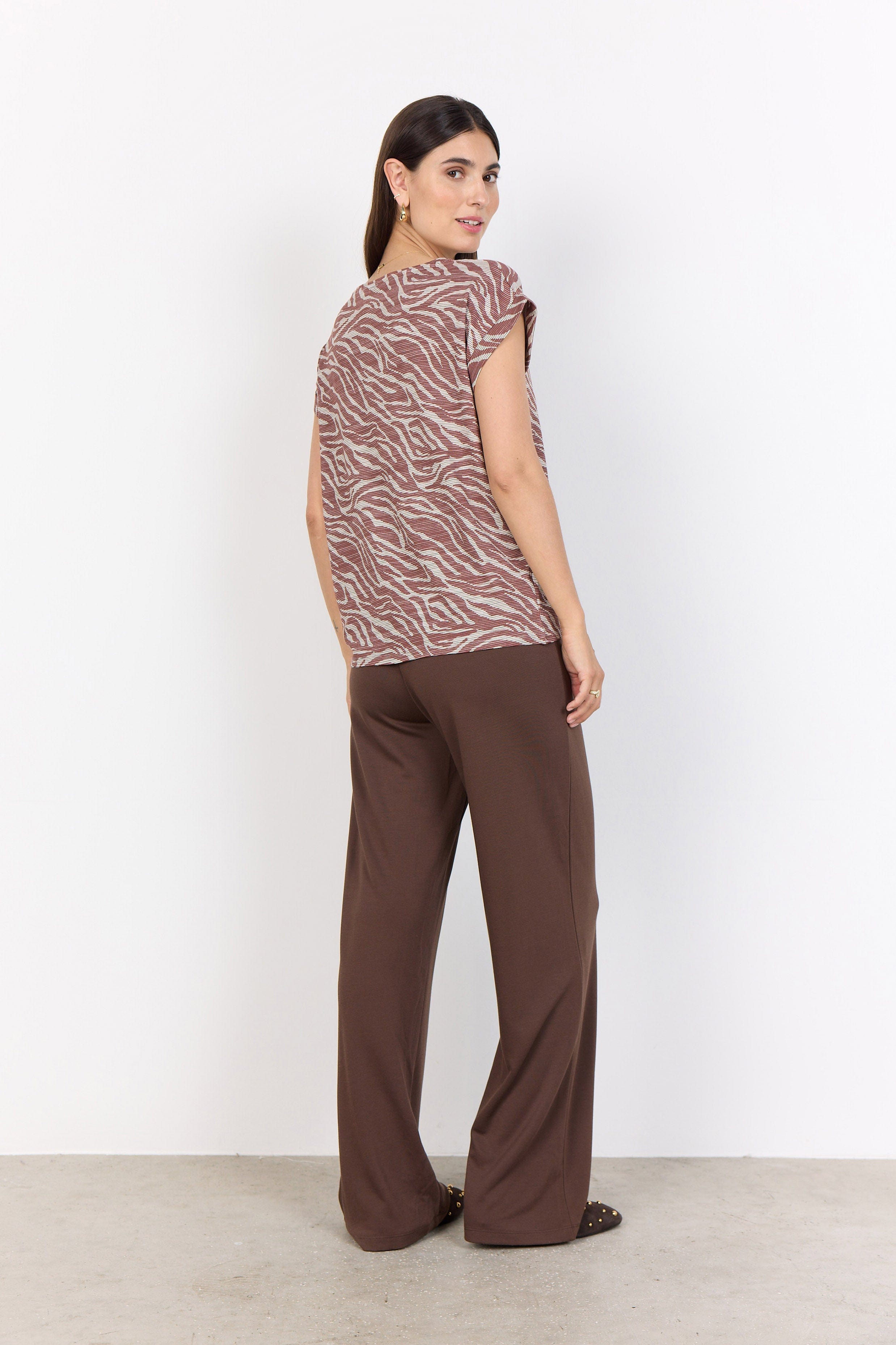 Soya Concept Galina Printed T-Shirt - Mineral Red Combi