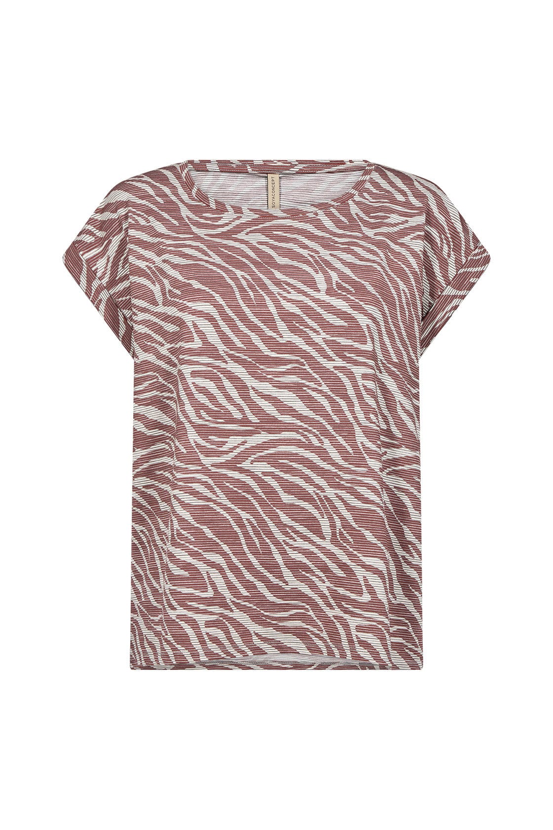 Soya Concept Galina Printed T-Shirt - Mineral Red Combi