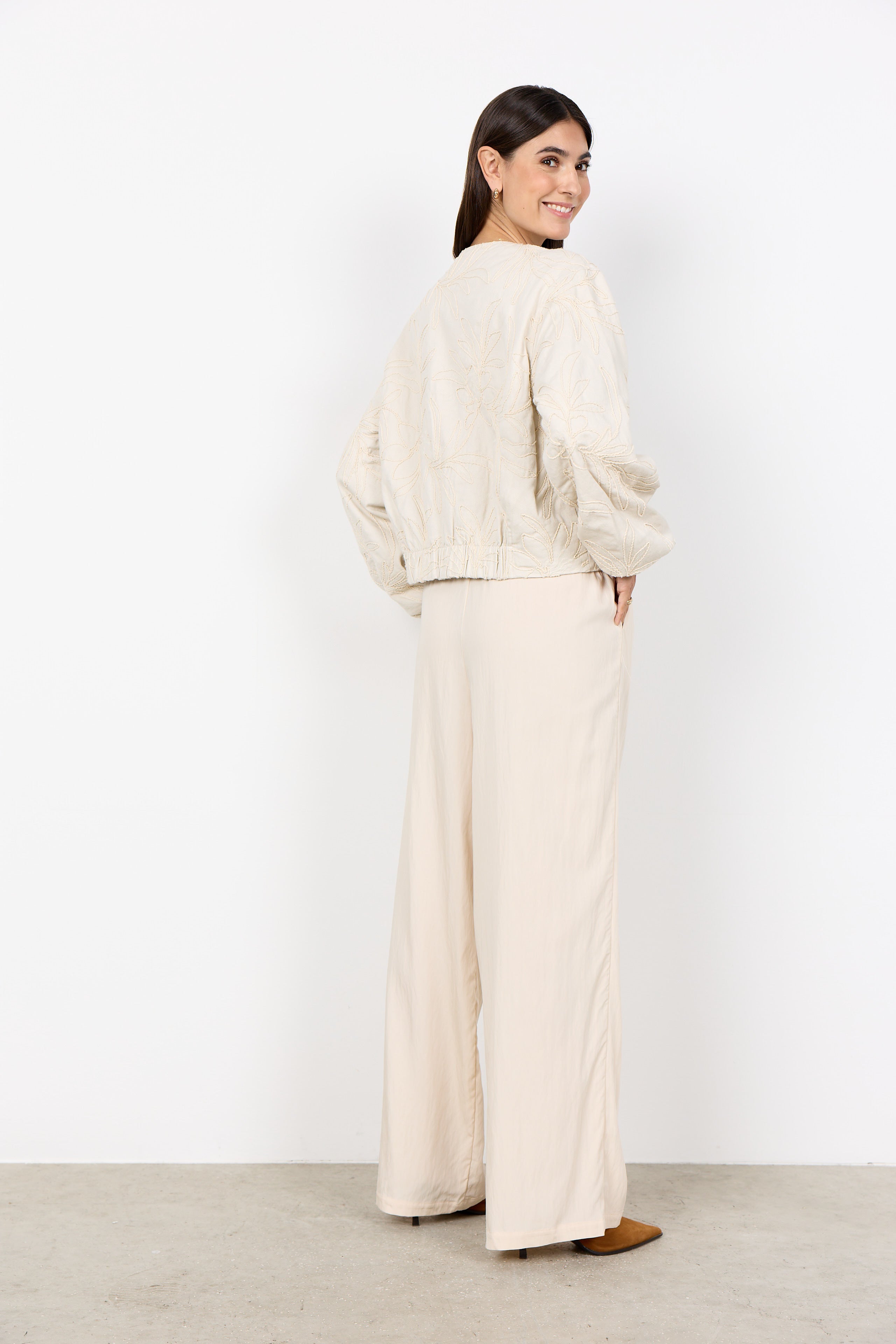 Soya Concept Gerda Embroidered Jacket - Cream