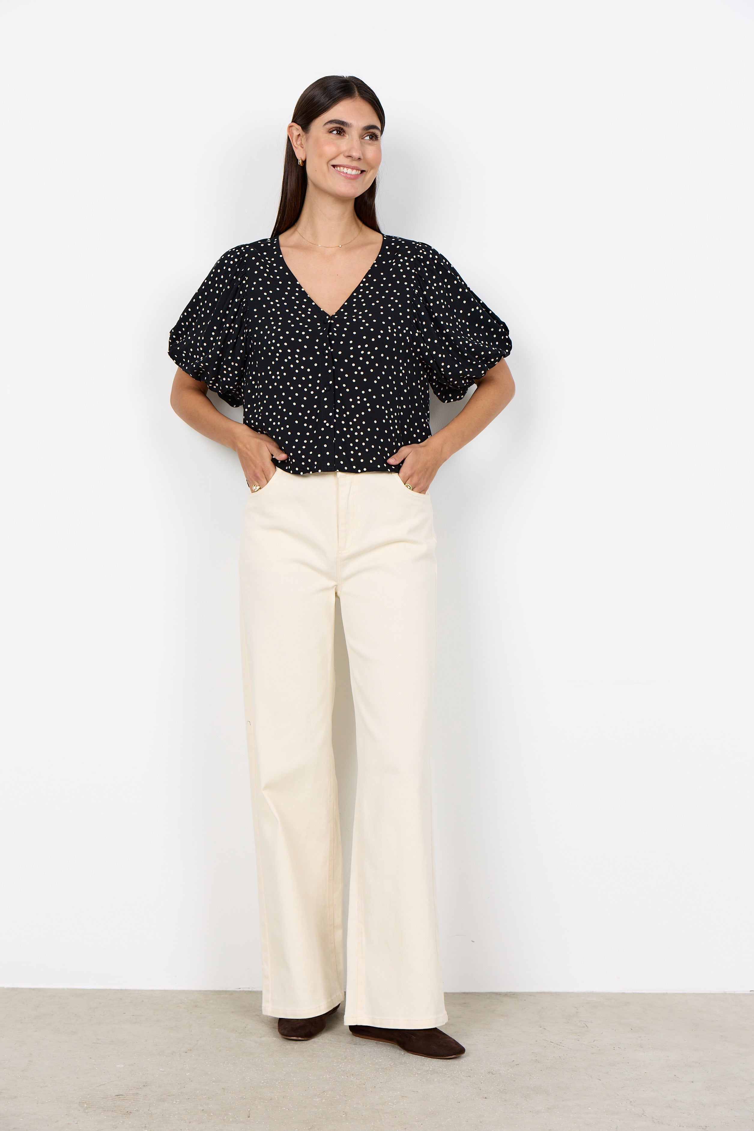 Soya Concept Gilda Spotty Blouse - Black Combi