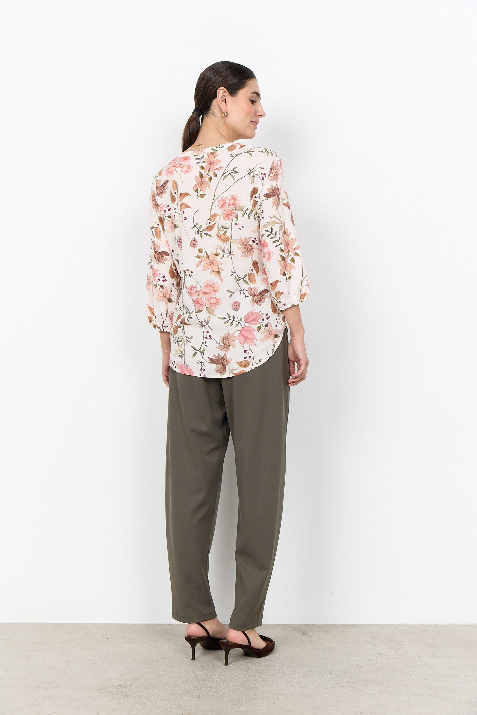 Soya Concept Grace Floral Blouse - Cream Combi
