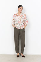 Soya Concept Grace Floral Blouse - Cream Combi
