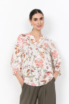Soya Concept Grace Floral Blouse - Cream Combi