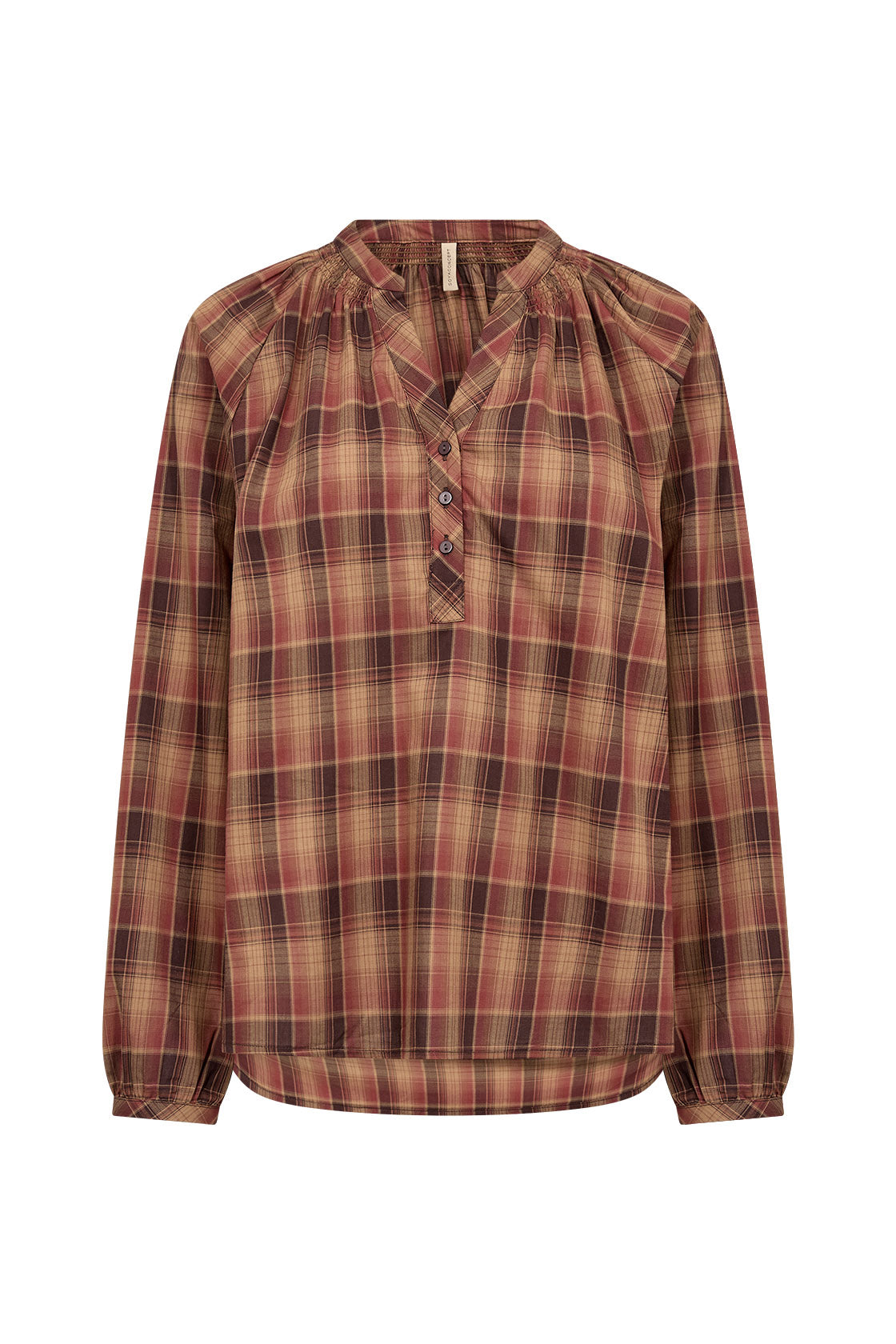 Soya Concept Halema Organic Cotton Shirt - Madder Brown Combi