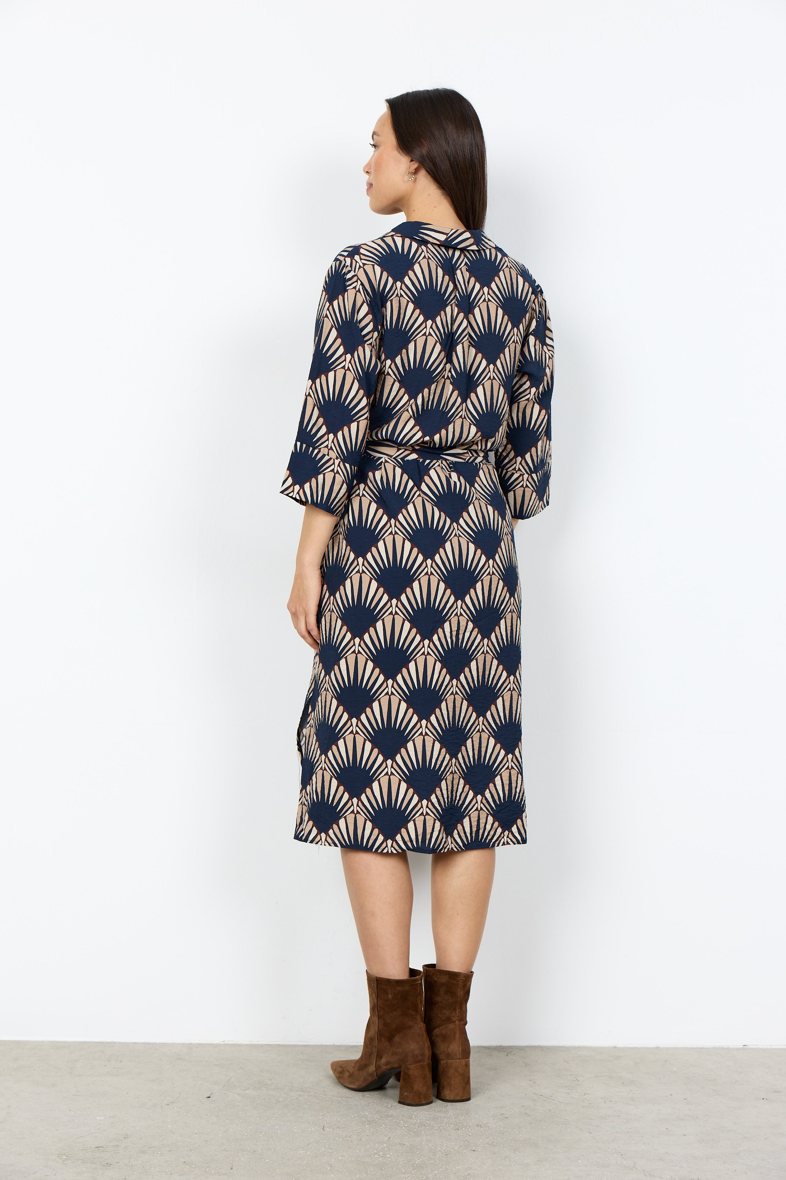Soya Concept Halin Midi Dress - Navy Combi