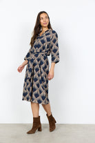 Soya Concept Halin Midi Dress - Navy Combi