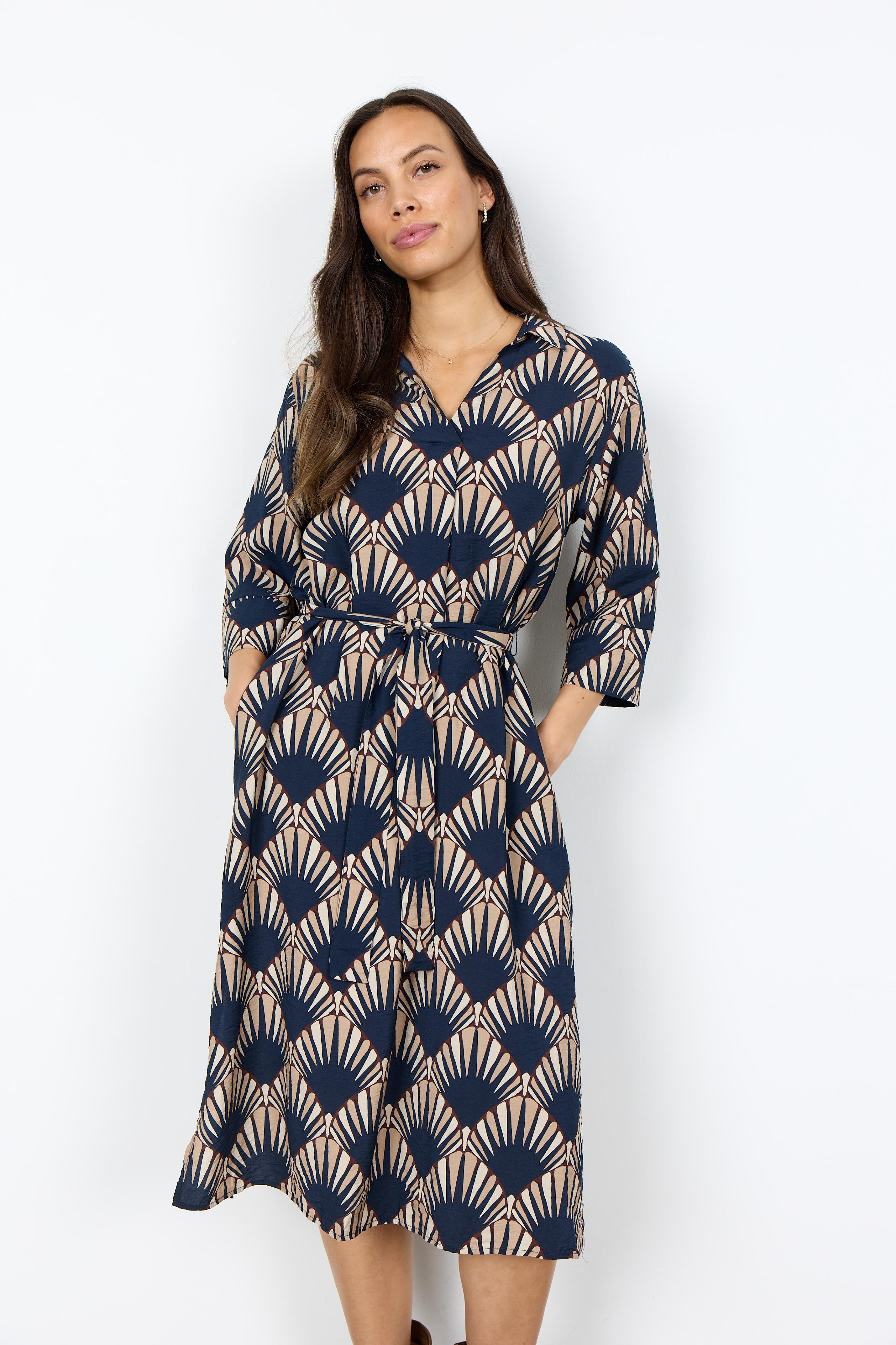 Soya Concept Halin Midi Dress - Navy Combi