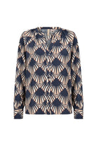 Soya Concept Halin V-Neck Shirt - Navy Combi