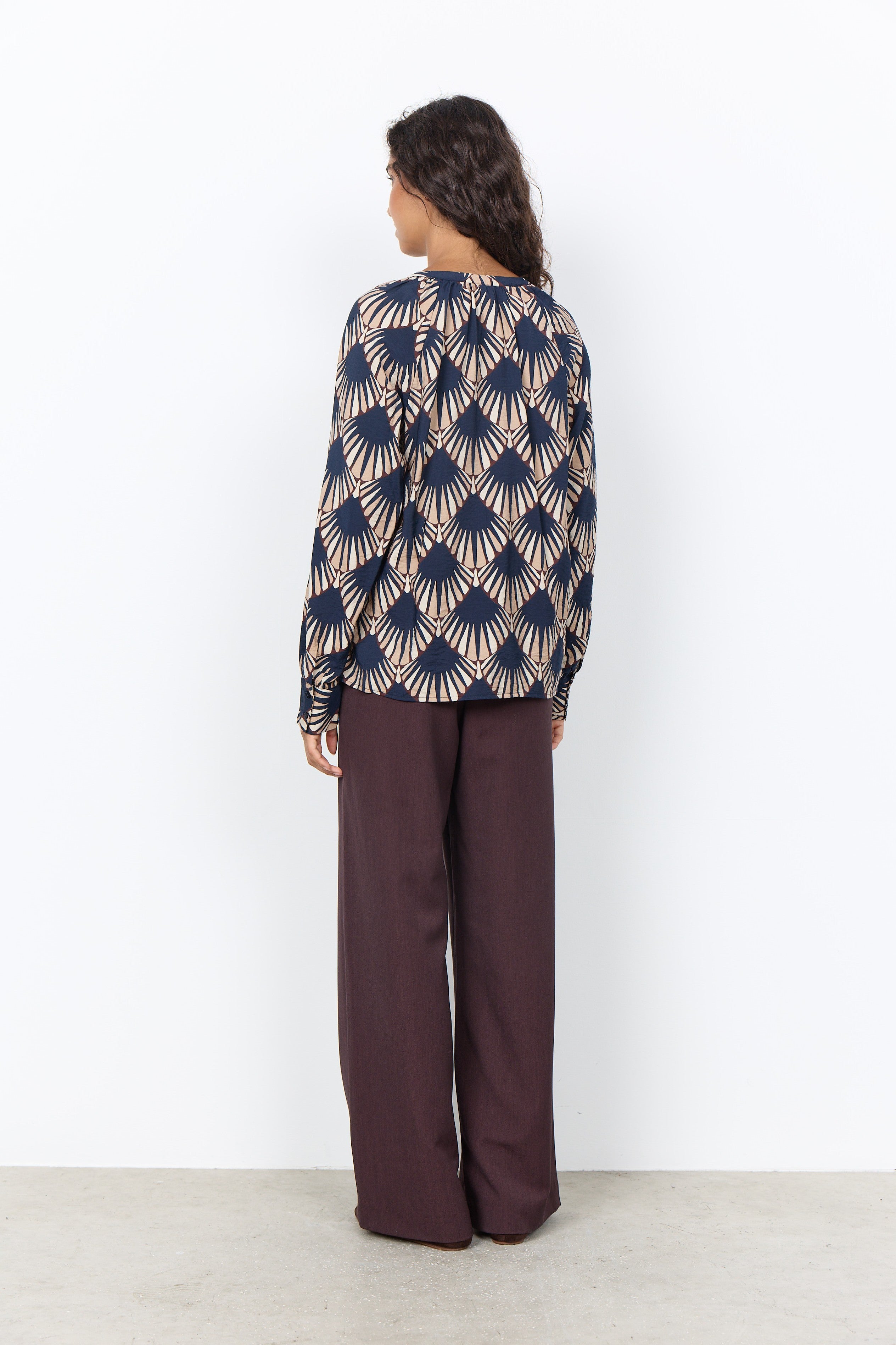 Soya Concept Halin V-Neck Shirt - Navy Combi