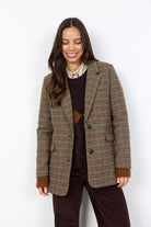 Soya Concept Hasel Check Blazer - Madder Brown Combi