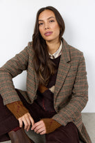 Soya Concept Hasel Check Blazer - Madder Brown Combi