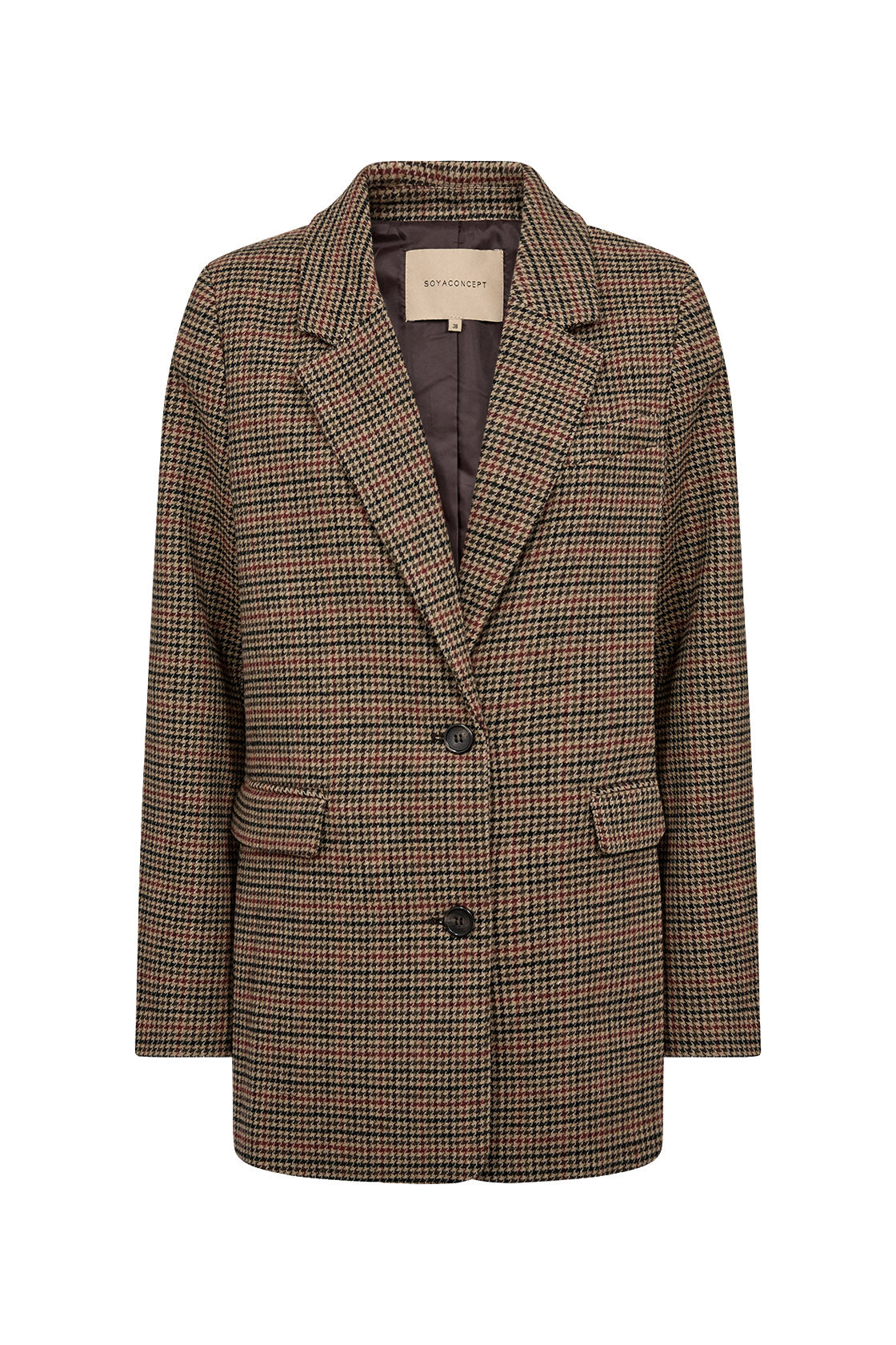 Soya Concept Hasel Check Blazer - Madder Brown Combi