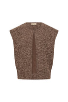 Soya Concept Hira Textured Gilet  - Chocolate Plum Melange