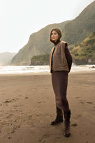 Soya Concept Hira Textured Gilet  - Chocolate Plum Melange