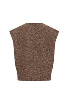 Soya Concept Hira Textured Gilet  - Chocolate Plum Melange