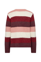 Soya Concept Ilene Stripe Wool Blend Jumper - Dark Red Melange Combi