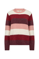 Soya Concept Ilene Stripe Wool Blend Jumper - Dark Red Melange Combi