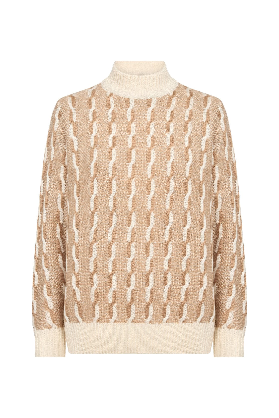 Soya Concept Ingun 1 Knitted Jumper - Desert Brown Combi
