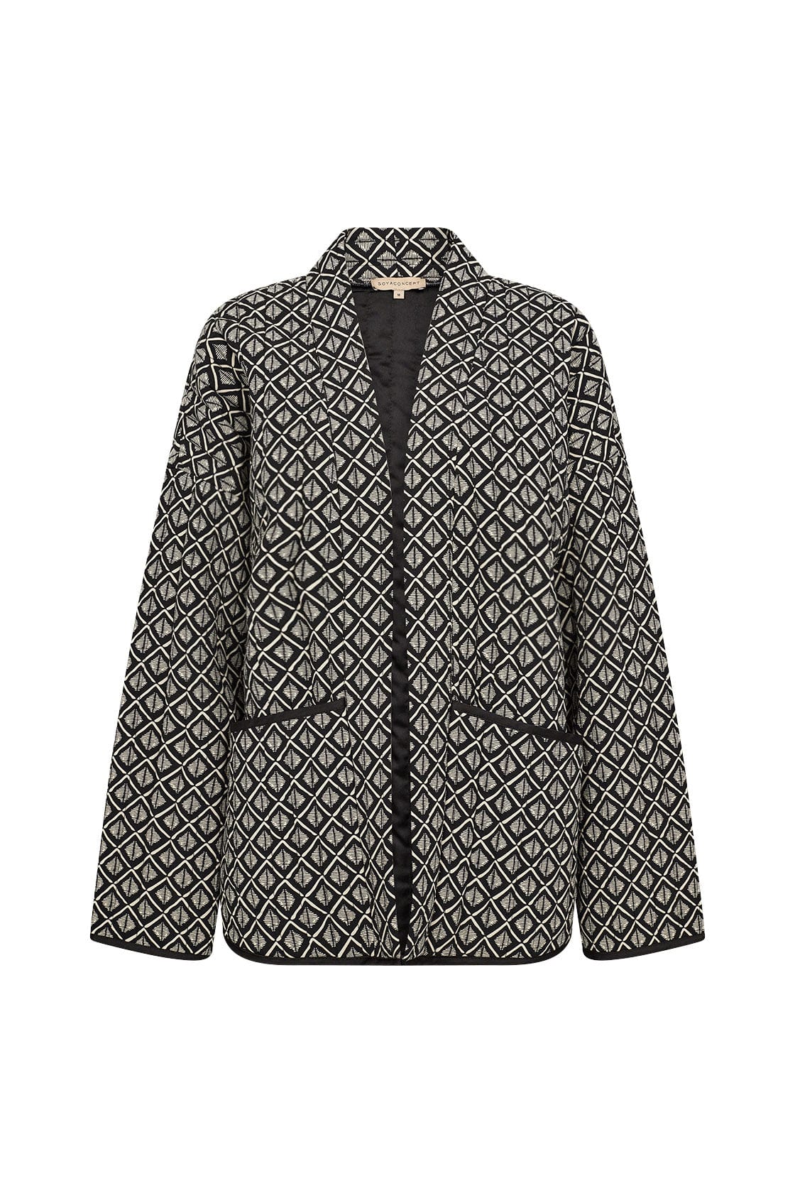 Soya Concept Isola Geometric Quilted Jacket - Black Combi