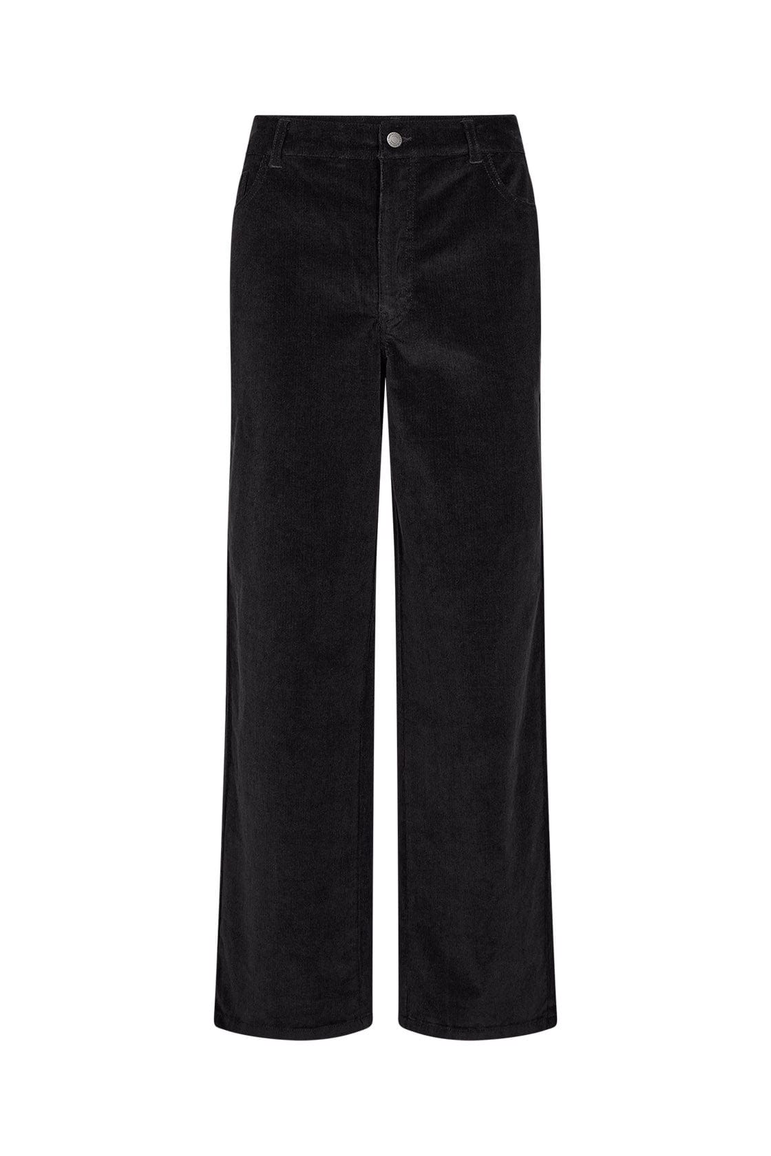 Soya Concept Ivalou Straight Leg Needlecord Trousers - Black