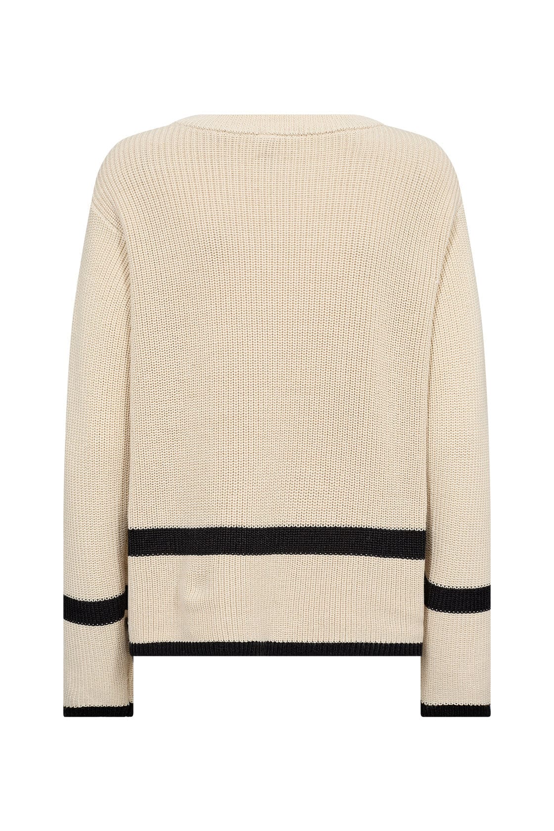 Soya Concept Julia Contrast Detail Knitted Jumper - Cream Combi