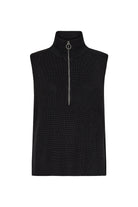 Soya Concept Julia Quarter Zip Sleeveless Jumper - Black