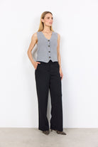 Soya Concept Kanita Knit Waistcoat - Mid Grey Melange