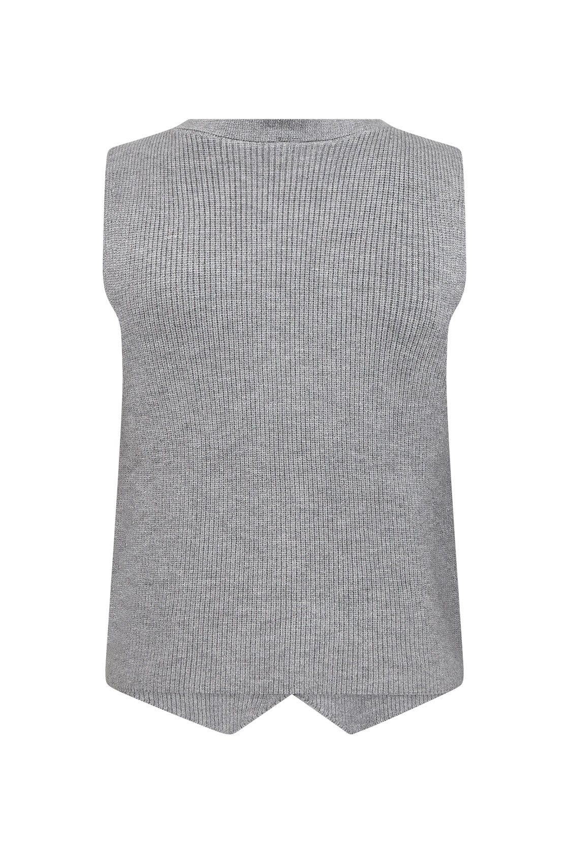 Soya Concept Kanita Knit Waistcoat - Mid Grey Melange