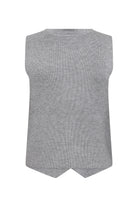 Soya Concept Kanita Knit Waistcoat - Mid Grey Melange