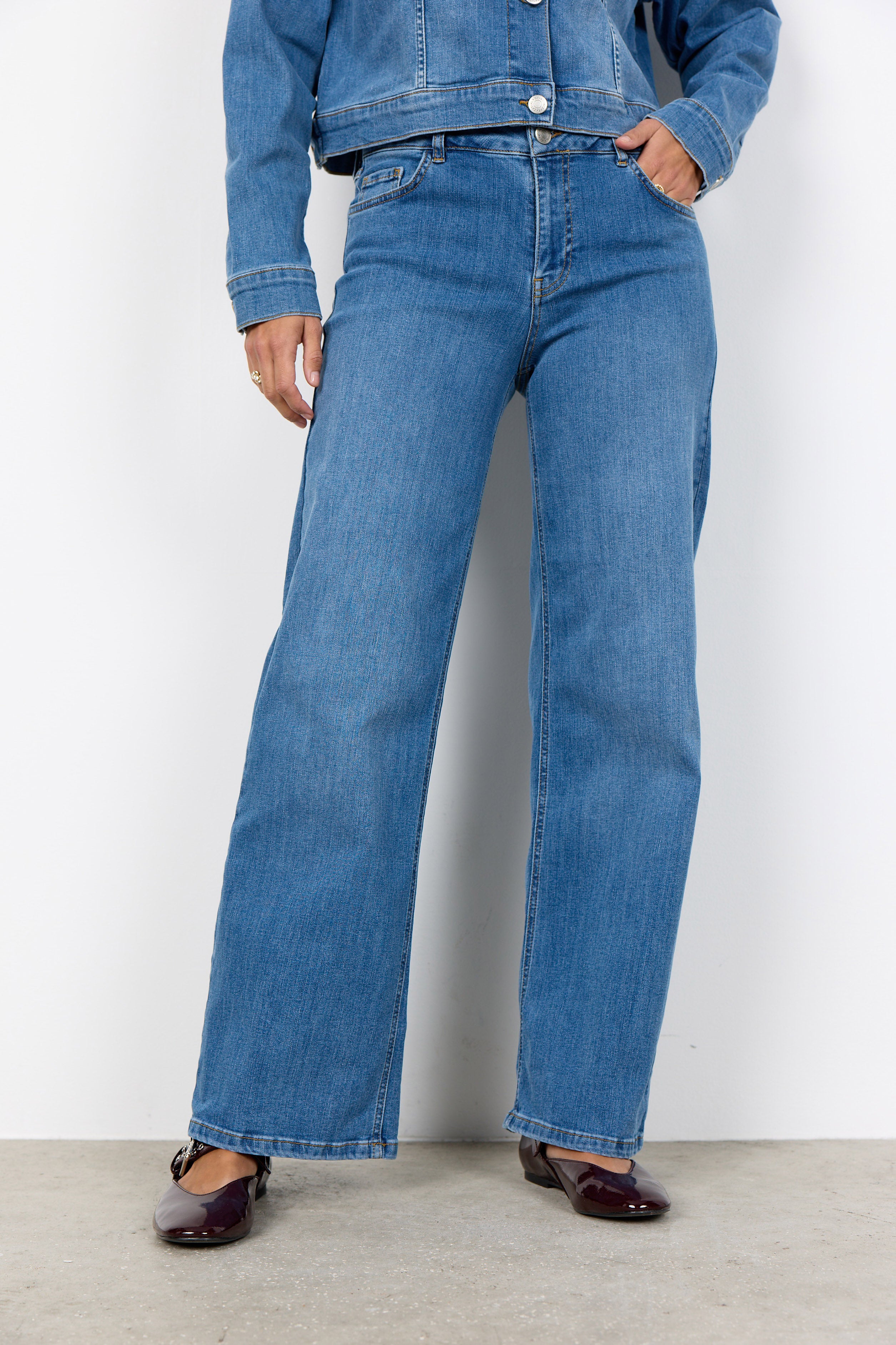 Soya Concept Kimberley 24-B Wide Leg Jeans - Coastal Fjord Med. Blue D