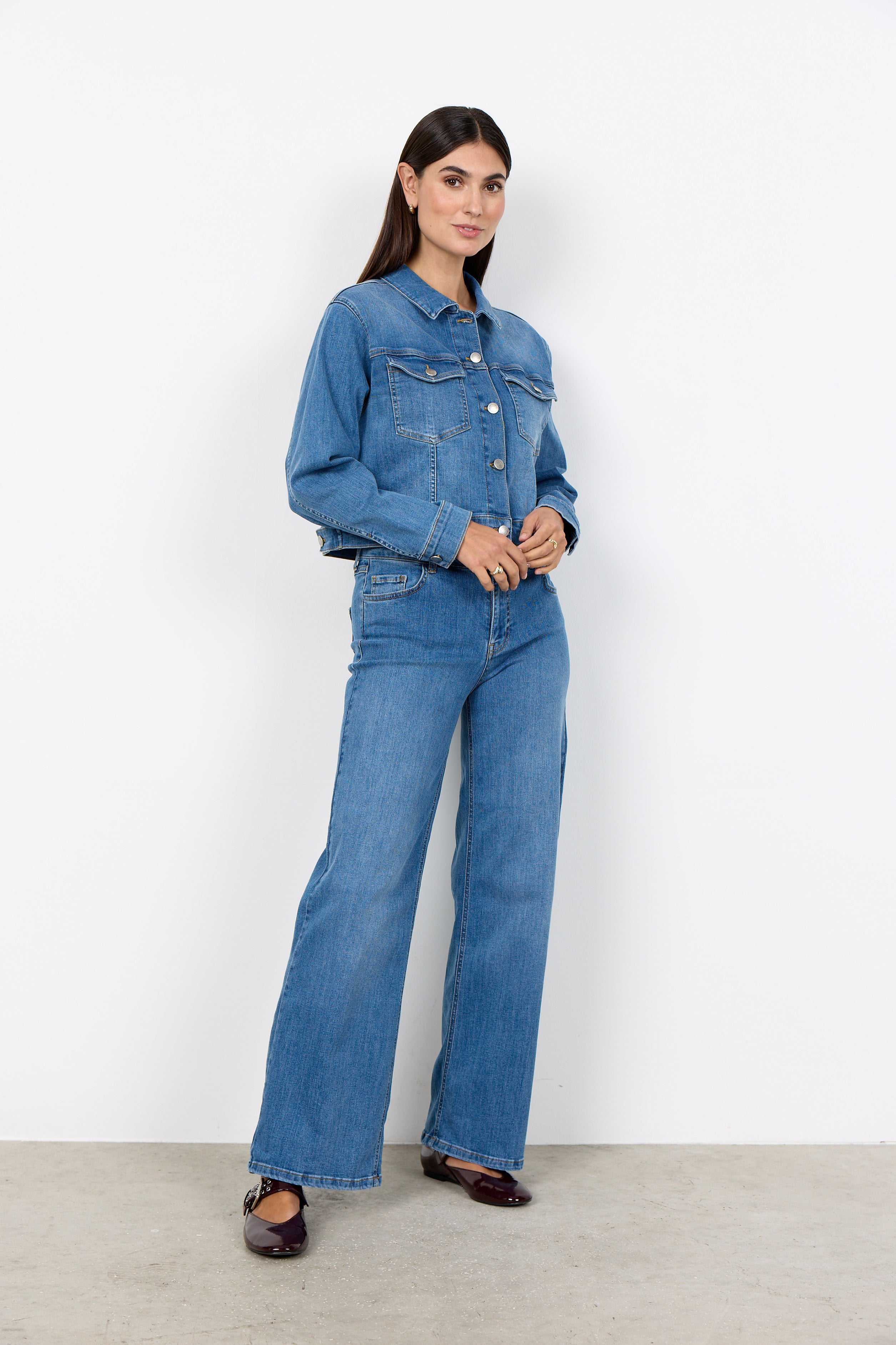 Soya Concept Kimberley 24-B Wide Leg Jeans - Coastal Fjord Med. Blue D