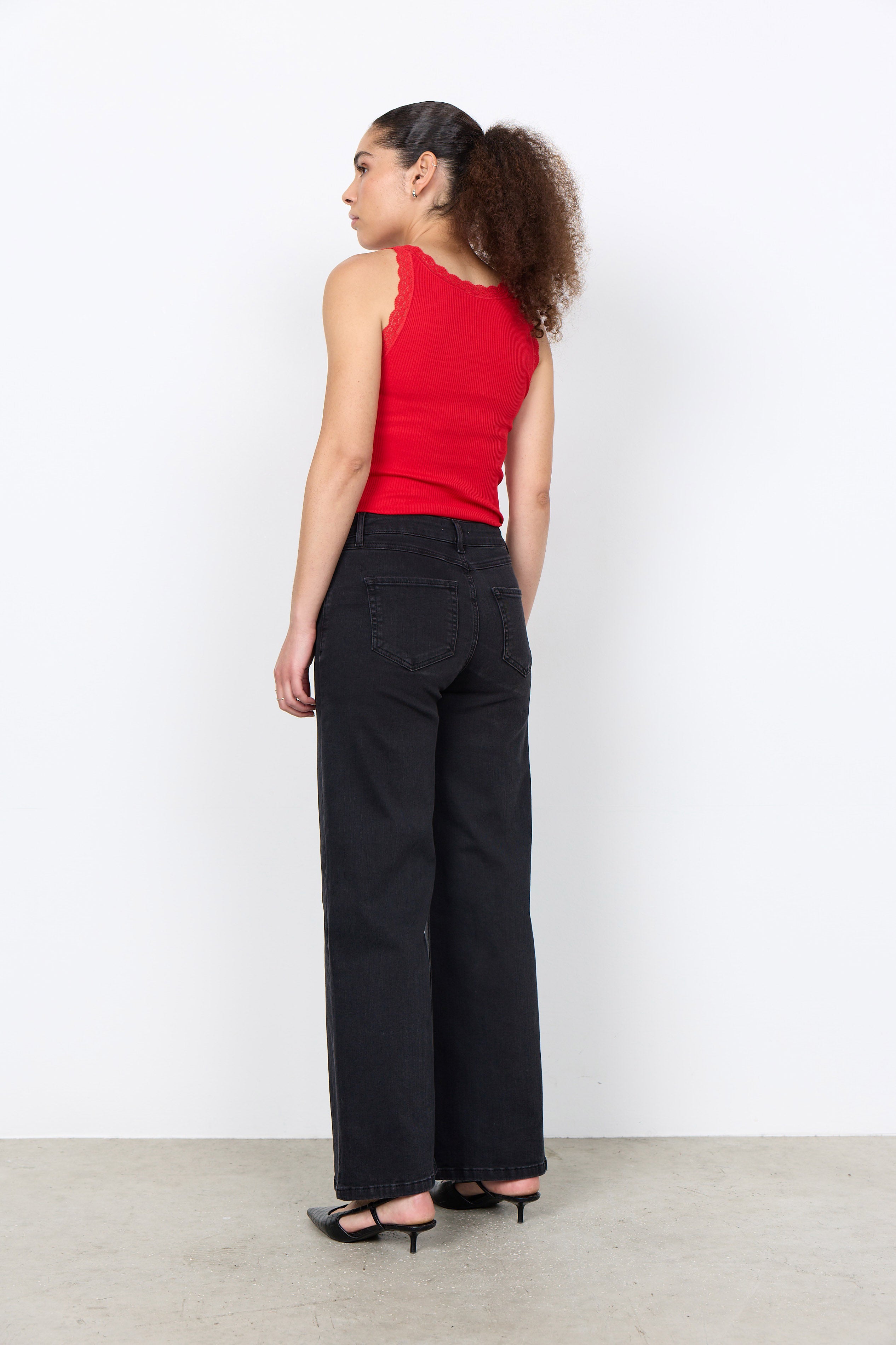 Soya Concept Kimberley 24-B Wide Leg Jeans - Dark Grey Denim