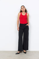 Soya Concept Kimberley 24-B Wide Leg Jeans - Dark Grey Denim