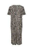 Soya Concept Lenise Animal Print Linen Blend Short Sleeve Dress - Black Combi