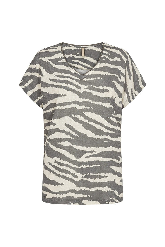 Soya Concept Lenise Animal Print T-Shirt - Misty Combi
